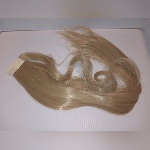 SYNETHETIC Clip Wrap Around Ponytail Extensions. Ash/Bleach Blonde. 23in